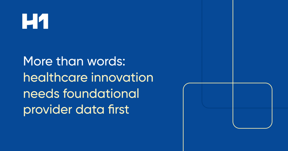 More than words_ healthcare innovation needs foundational provider data first