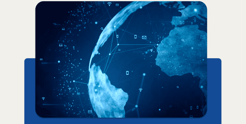 data points across the globe