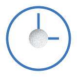 Light blue clock icon