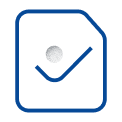 Blue compliance icon