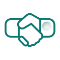 Emerald handshake icon