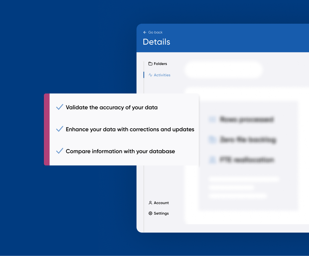 Example of H1's interface during the standardization process