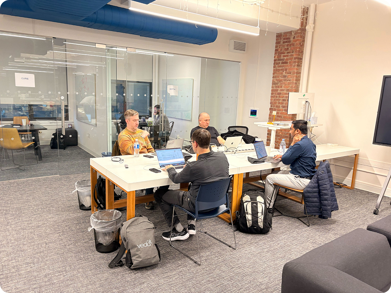 Employees working at computers