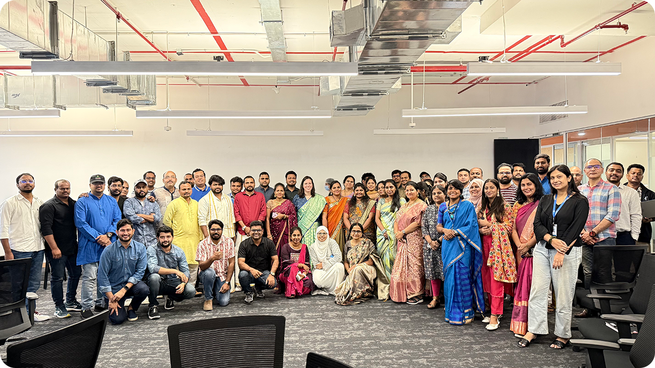 Team photo in an office