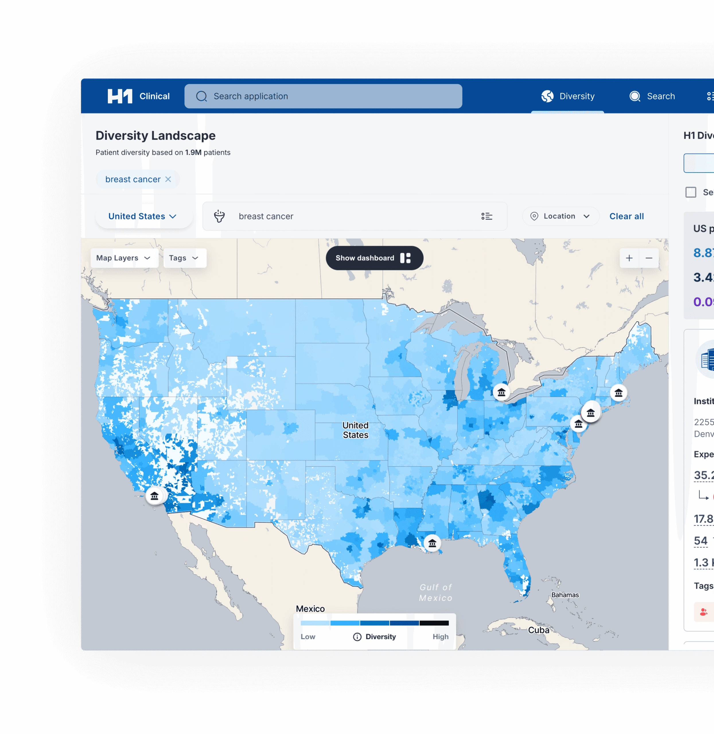 u.s. patient demographic data map